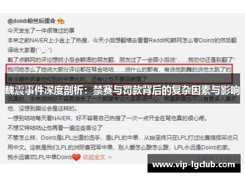 魏震事件深度剖析：禁赛与罚款背后的复杂因素与影响