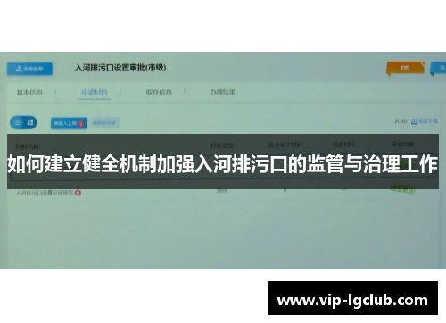 如何建立健全机制加强入河排污口的监管与治理工作